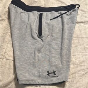Under Armour Gray Athletic Shorts with Elastic Waistband